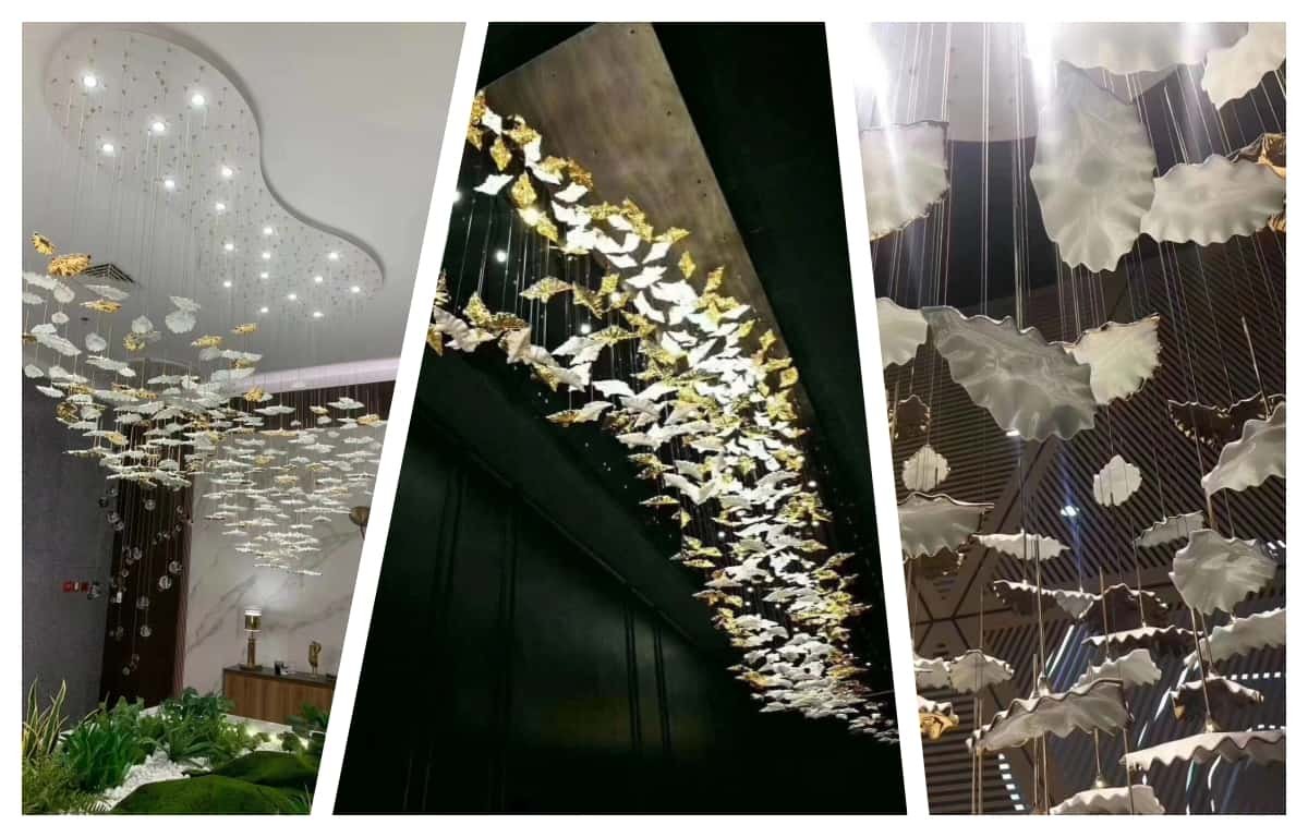 Illuminating Elegance: Types of Glass Chains in Chandelier Design 4 Hand-Blown Glass Diamond Leaf Chandelier Parts - Gold & Silver