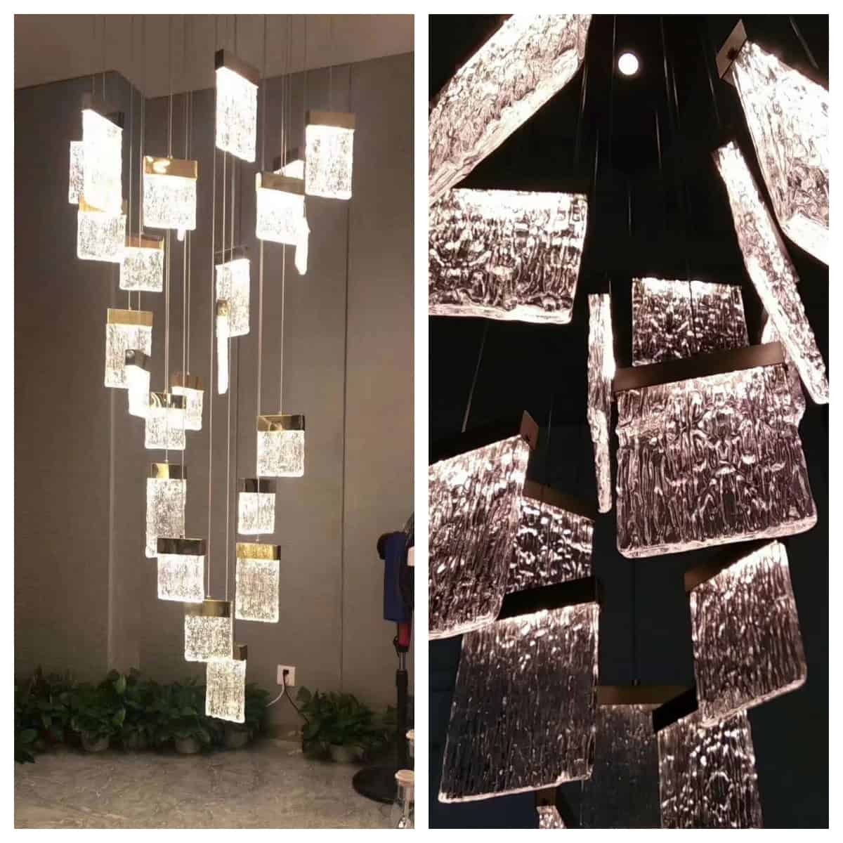Illuminating Elegance: Types of Glass Chains in Chandelier Design 7 Murano Glass Textured Tiles - Clear Chandelier Panels